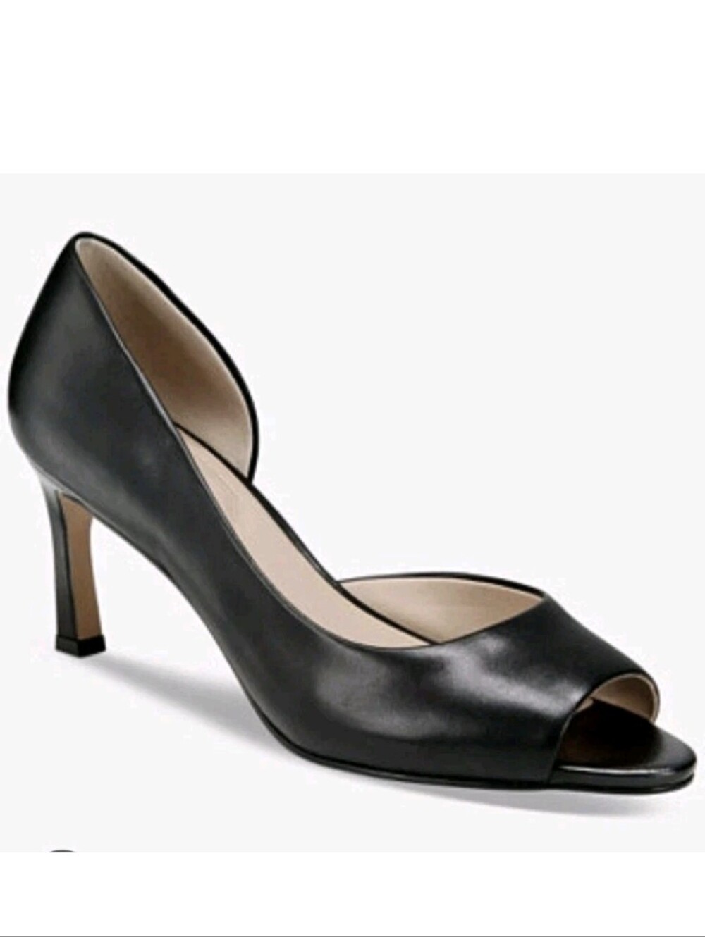Giani Bernini Shoes Valorr Black Leather Peep Toe D'orsay Pumps Size 9.5